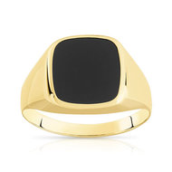 Chevalière or jaune 375 onyx