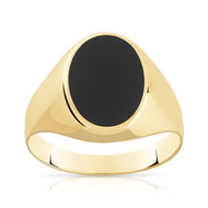 Chevalière or jaune 375 onyx