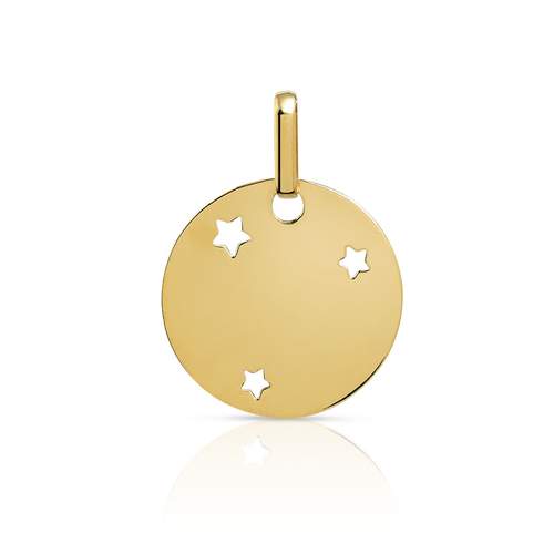 Pendentif or 375 jaune étoiles ajourées