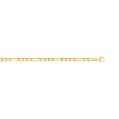 Chaine or 375 jaune maille cheval alternée 50 cm - vue 1