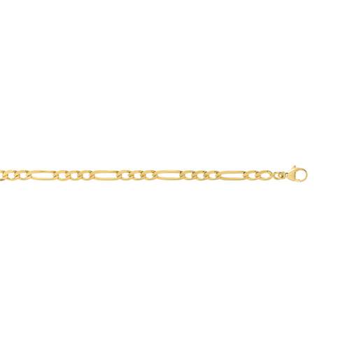 Chaine or 375 jaune maille cheval alternée 50 cm