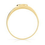 Chevalière or 375 2 tons coeur diamant 1 initiale - vue 2