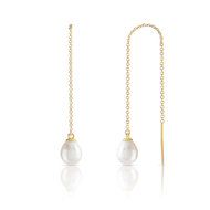 Boucles d oreilles or 375 jaune perle culture de chine