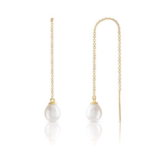 Boucles d oreilles or 375 jaune perle culture de chine