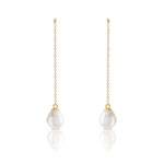 Boucles d oreilles or 375 jaune perle culture de chine - vue D1