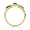 375 gold ring with two-tone oval sapphires and white-treated topazes - view V2