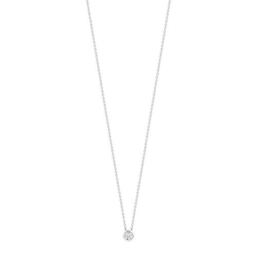 Collier or 375 blanc diamant 42 cm
