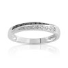 Bague or blanc 375 blanc diamants noirs traités et diamants blancs - vue V1