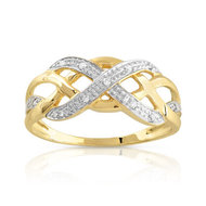 Bague or 375 2 tons diamant