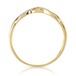 Gold ring 375 2 tones braided diamonds - view 2