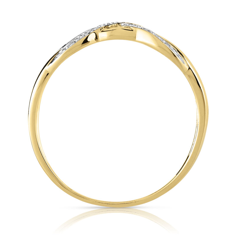 Bague or 375 2 tons diamant - vue V2