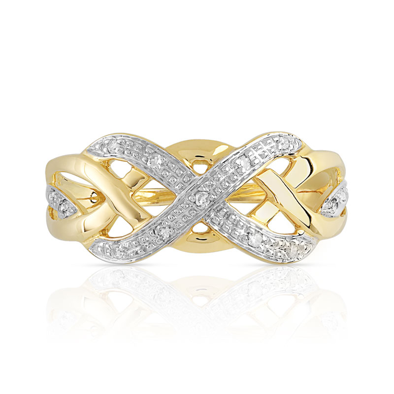 Bague or 375 2 tons diamant - vue V3