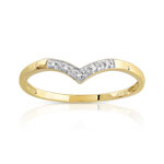 Bague or 375 2 tons 'V' diamants - vue 1