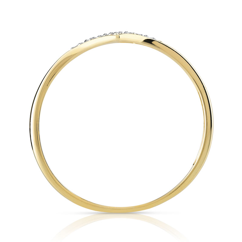 Bague or 375 2 tons 'V' diamants - vue 2