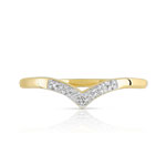 Bague or 375 2 tons 'V' diamants - vue 3