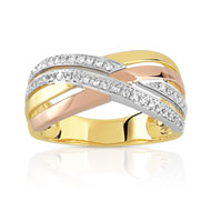 Bague 3 ors 375 diamant