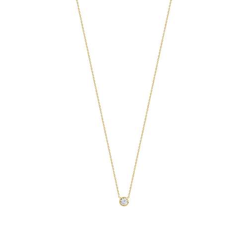 Collier or 375 jaune zirconia 45 cm