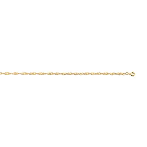Bracelet or 375 jaune maille singapour 18 cm
