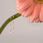 Boucles d'oreilles or 375 jaune pendants perles de culture de Chine - vue D1