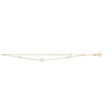Bracelet or 375 jaune perles de culture de Chine 21 cm