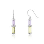 Boucles d'oreilles or 375 blanc pierre fine diamant - vue 1