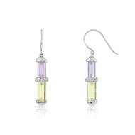 Boucles d'oreilles or 375 blanc pierre fine diamant