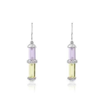 Gold earrings 375 white stone fine diamond