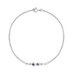 Bracelet or 375 blanc saphirs et zirconias 18 cm - vue 1