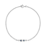 Bracelet or 375 blanc saphir et zirconia