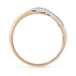 Bague 2 ors 375 croisée diamants - vue 2