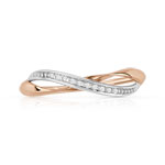 Bague 2 ors 375 croisée diamants - vue 3
