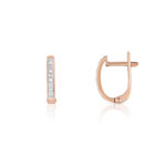 Boucles d'oreilles or 375 rose dormeuses diamants - vue 1