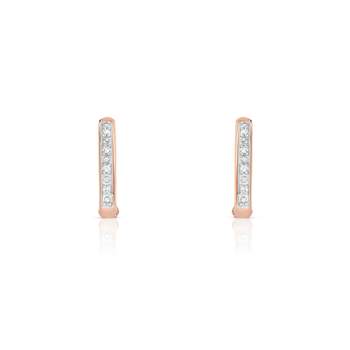 Boucles d'oreilles or 375 rose dormeuses diamants