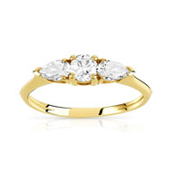 Bague or 375 jaune zirconia