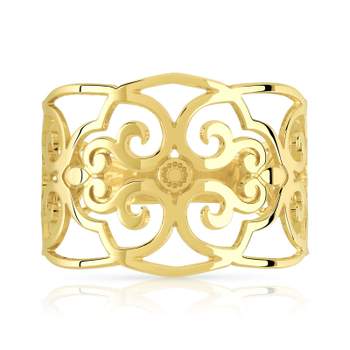 Yellow 375 gold openwork ring