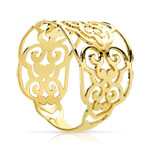 Bague or 375 jaune ajourée - vue D1