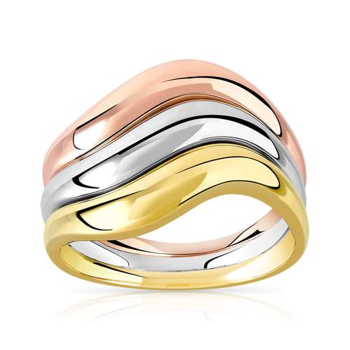 Set of 3 rings 3 gold 375