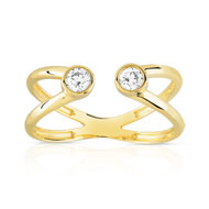Bague or 375 jaune zirconia