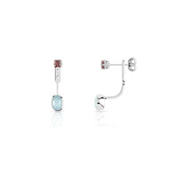 Boucles d'oreilles or 375 blanc pierre fine