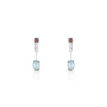 375 white gold earrings with fine stone