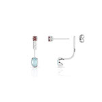 Boucles d'oreilles or 375 blanc pierre fine - vue D2
