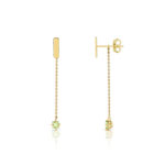 Boucles d'oreilles or 375 jaune saphir vert - vue 1