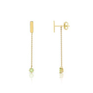 Boucles d'oreilles or 375 jaune saphir vert