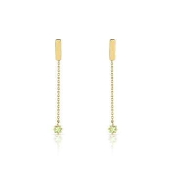 Boucles d'oreilles or 375 jaune saphir vert