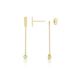 Boucles d'oreilles or 375 jaune saphir vert - vue D2