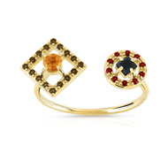 Bague or 375 jaune pierre fine