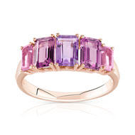 Bague or 375 rose pierre fine
