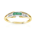 Bague 2 ors 375 émeraudes et diamants - vue 1