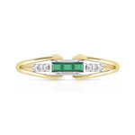 Bague 2 ors 375 émeraudes et diamants - vue 3