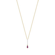 Collier or 375 2 tons rubis et diamant